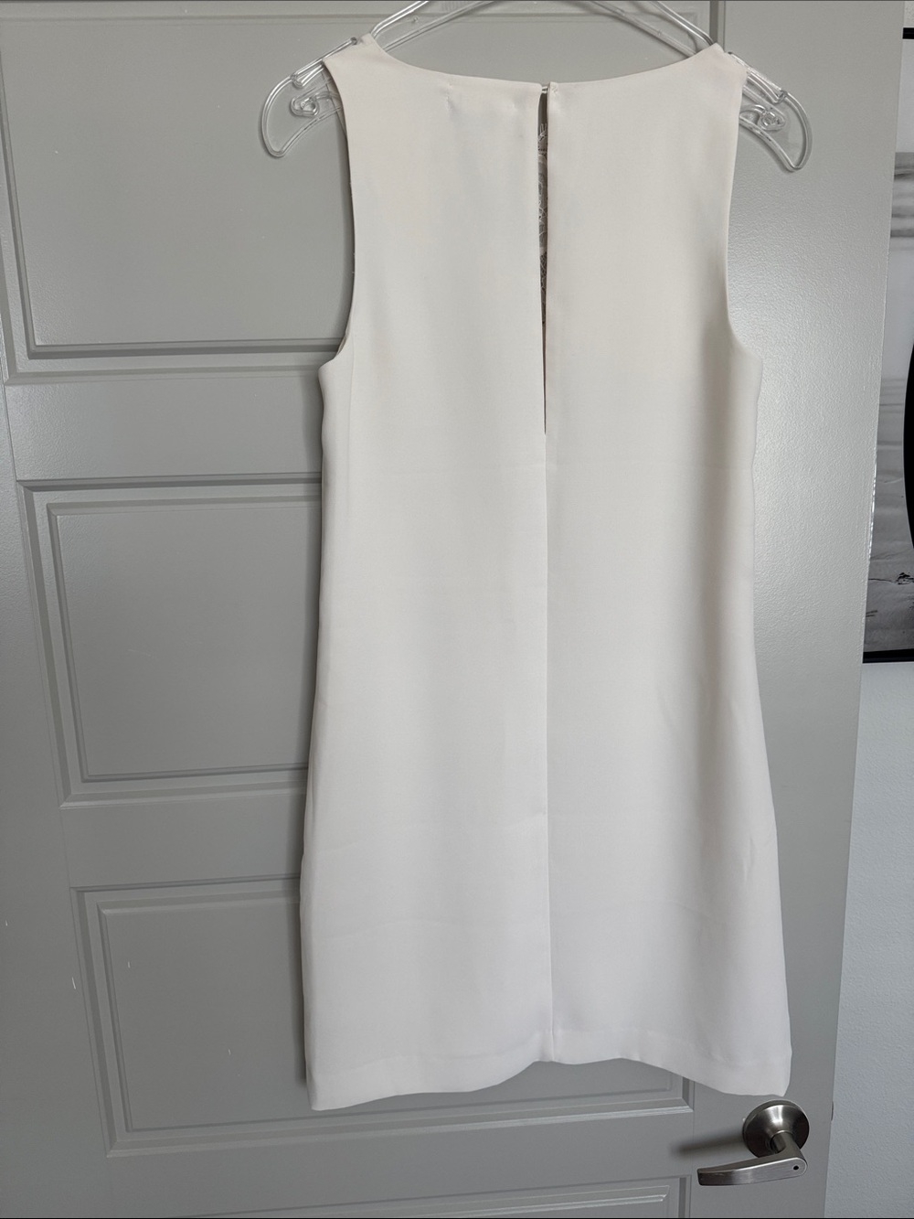 NWOT Ivory V-Neck Shift Dress with Lace, 4/S